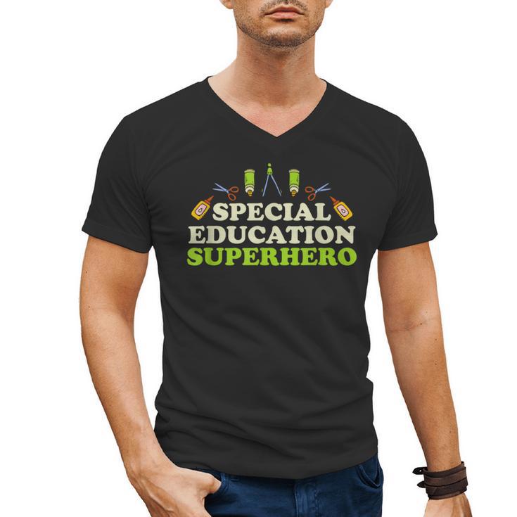Teacher Superhero Student Educator Special Education Men's V-Neck T-Shirt