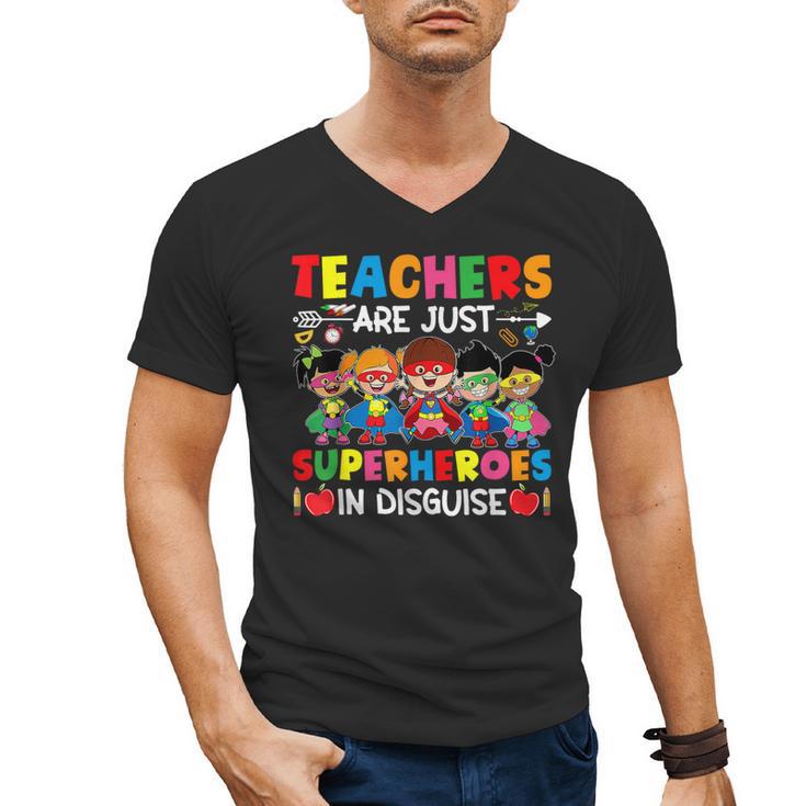 Teachers Are Just Superheroes In Disguise Back To School Men's V-Neck T-Shirt
