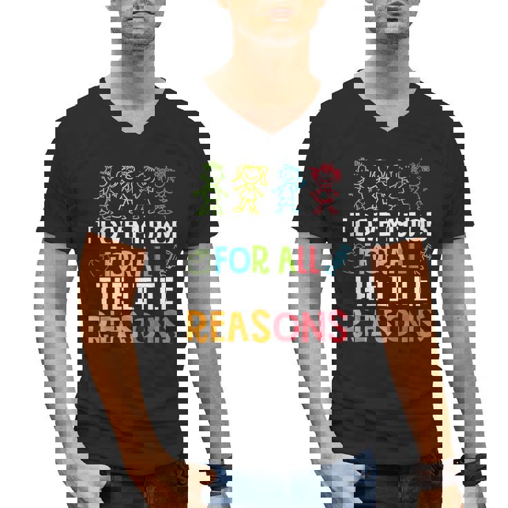 Teachers I Love My Job For All The Little Reasons Teacher Men&#x27;s V-Neck T-Shirt