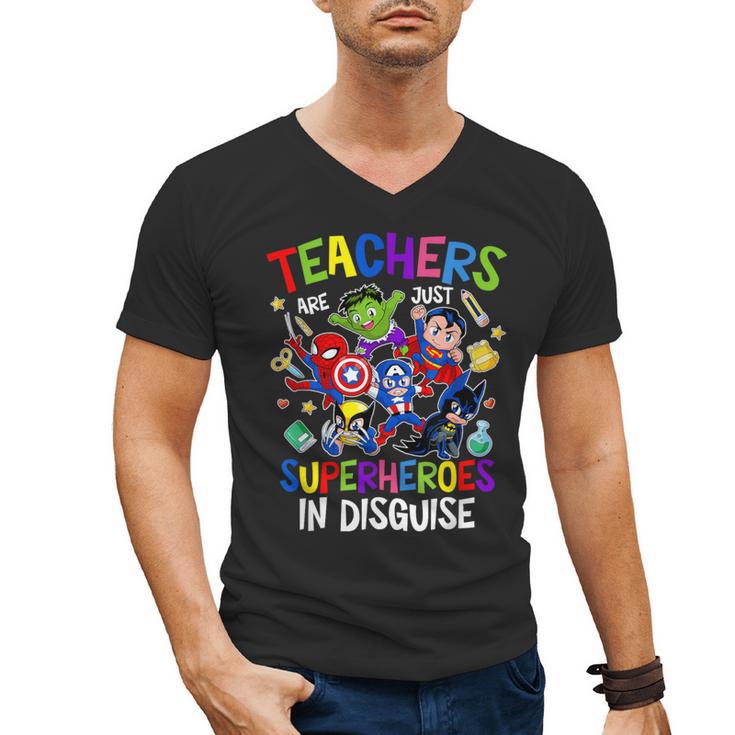 Teachers Are Superheroes Back To School Men's V-Neck T-Shirt