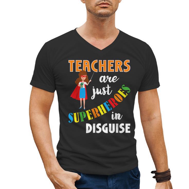 Teachers Are Superheroes Graduation School Teachers Men's V-Neck T-Shirt