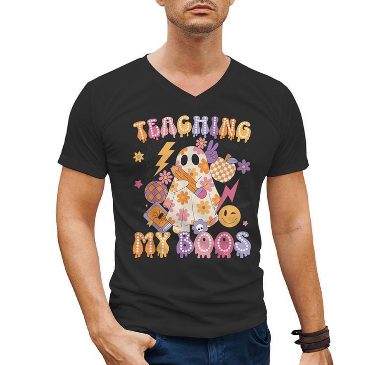 Teaching My Boos Ghost Halloween Costumes Teacher Men Women Men's V-Neck T-Shirt