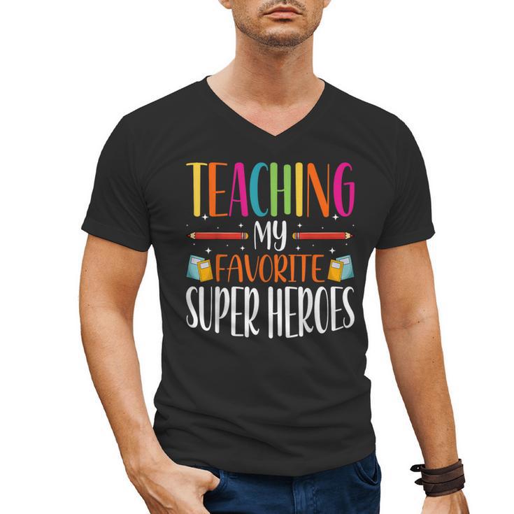 Teaching My Favorite Superheros Men Women SPED Teacher Men's V-Neck T-Shirt