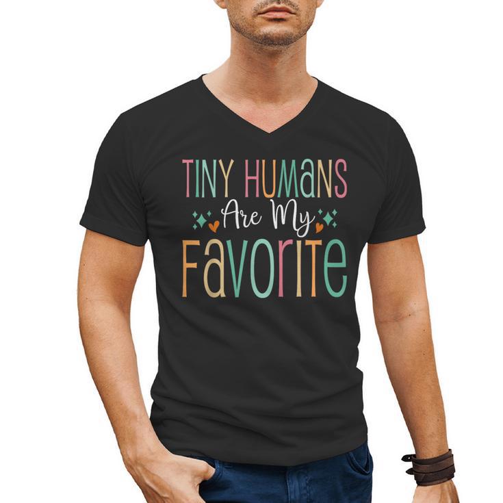 Teaching Preschool Teacher Tiny Humans Are My Favorite Men's V-Neck T-Shirt