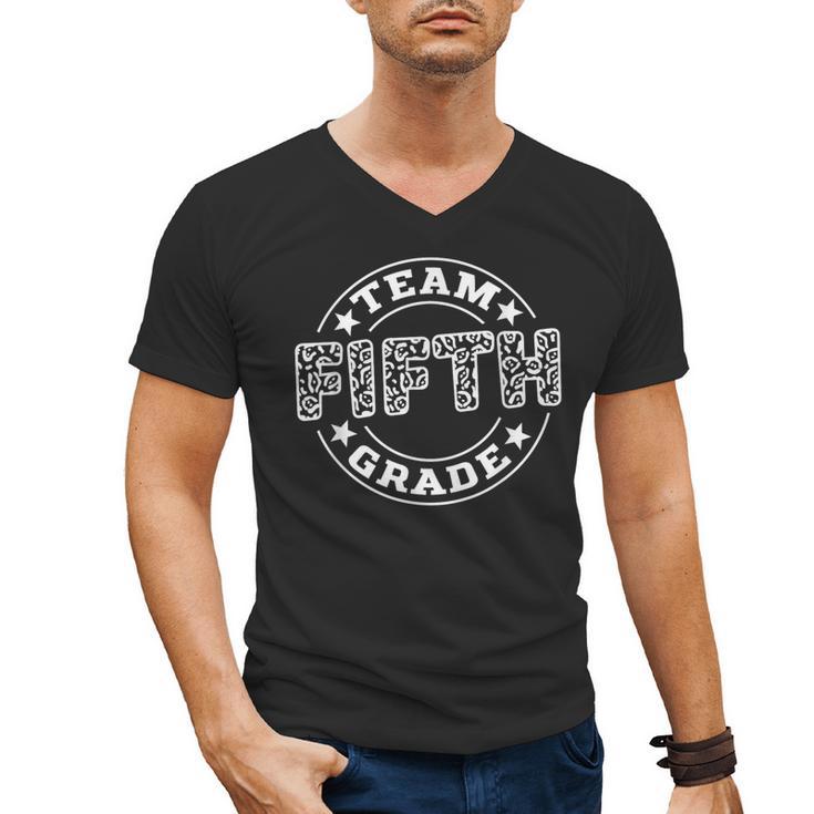 Team Fifth Grade Teacher Student Squad Team 5th Grade School Men's V-Neck T-Shirt