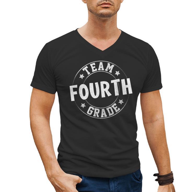Team Fourth Grade Teacher Student Back To School 4th Grade Men's V-Neck T-Shirt