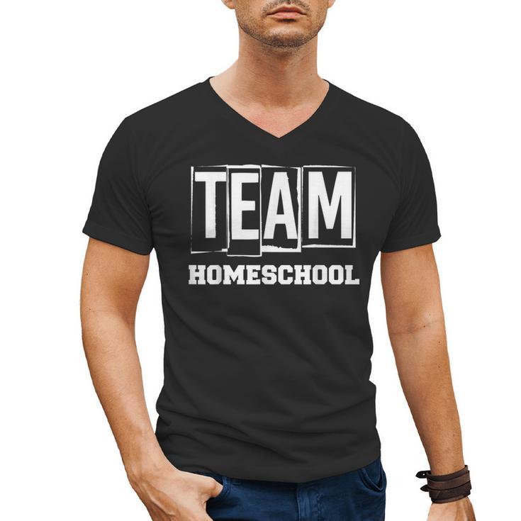 Team Homeschool Homeschooler Homeschooling Teacher Mom Kids Men's V-Neck T-Shirt
