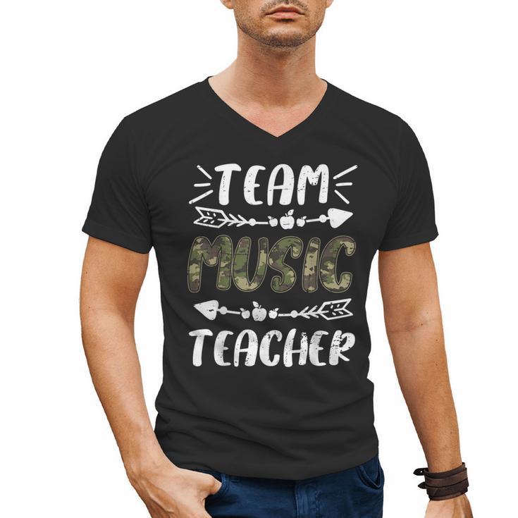 Team Music Teacher Camo Teacher Student Back To School Men's V-Neck T-Shirt, trending gift