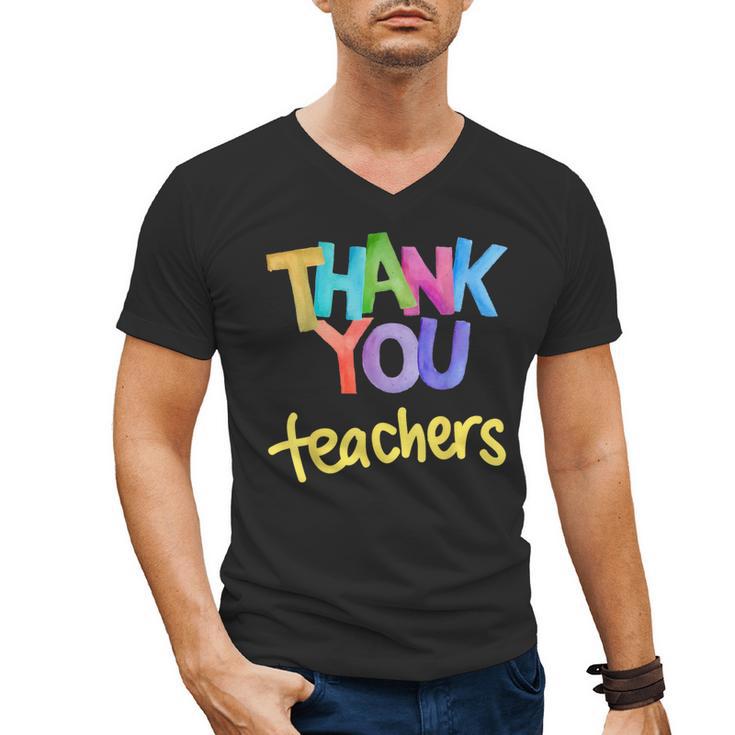 Thank You Teacher Appreciation Graduation Men Women Girls Kids Men's V-Neck T-Shirt