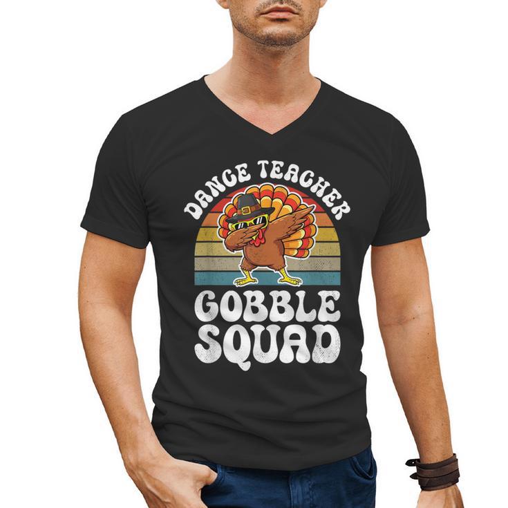Thanksgiving Dance Teacher Gobble Squad Turkey Men's V-Neck T-Shirt