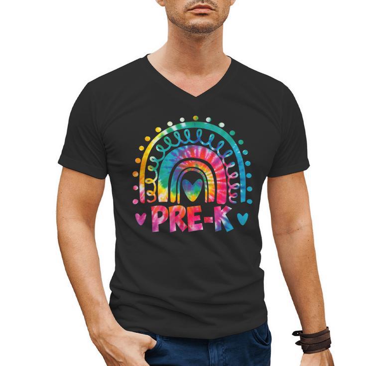 Tie Dye Prek Teacher Rainbow Preschool Back To School Girl Men's V-Neck T-Shirt