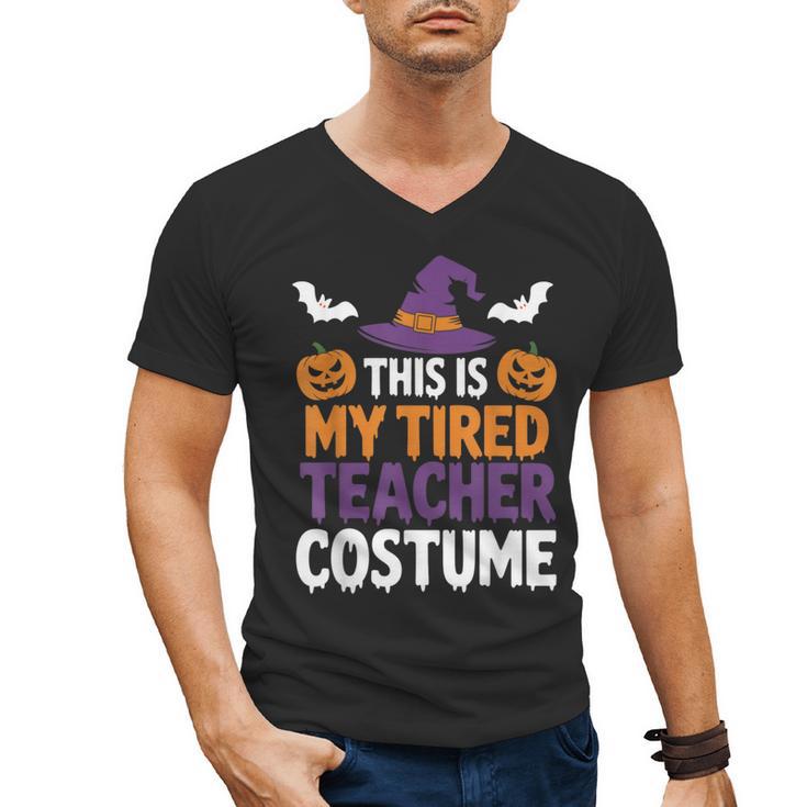 Tired Teacher Costume For Humor Halloween Men's V-Neck T-Shirt