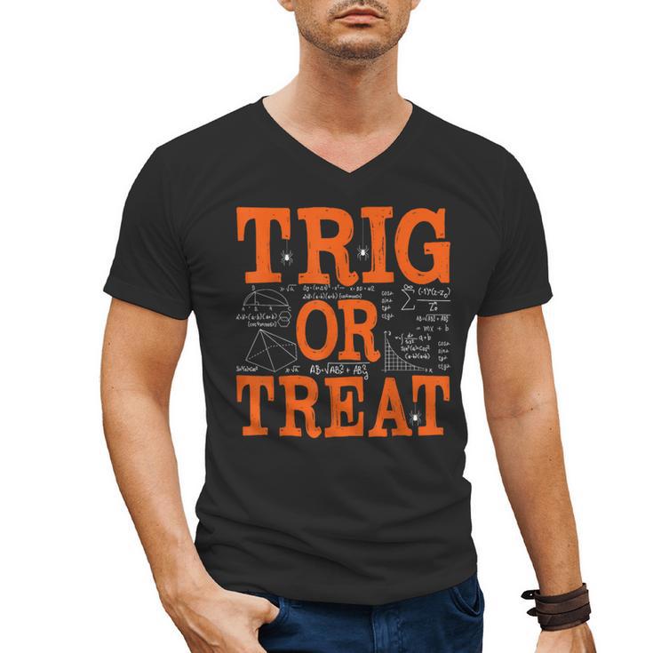 Trig Or Treat Trigonometry Math Teacher Halloween Men's V-Neck T-Shirt