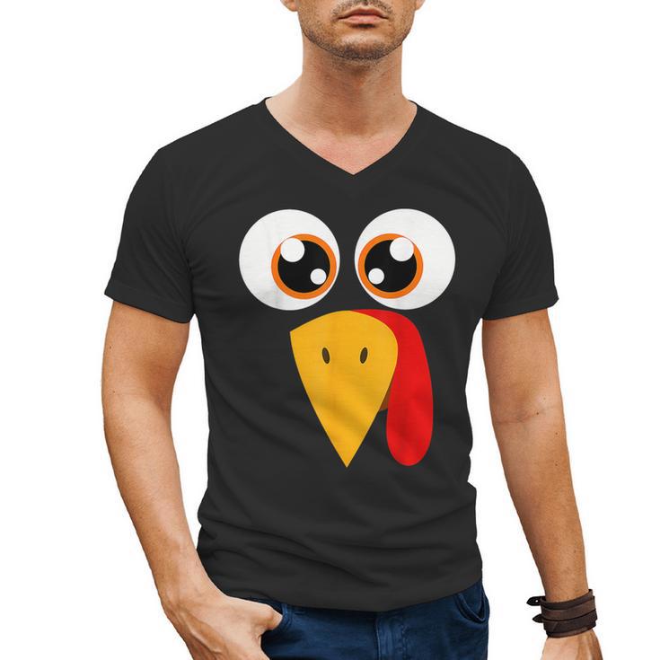 Turkey Face Halloween Costume Thanksgiving Teacher Nurse Men's V-Neck T-Shirt