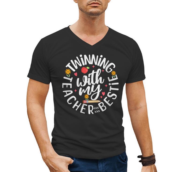 Twin Day For Spirit Week Teacher Bestie Matching Men's V-Neck T-Shirt