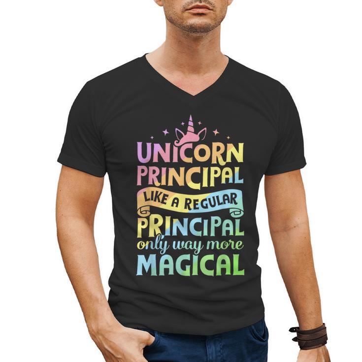 Unicorn Principal Back To School Teacher Appreciation Men's V-Neck T-Shirt