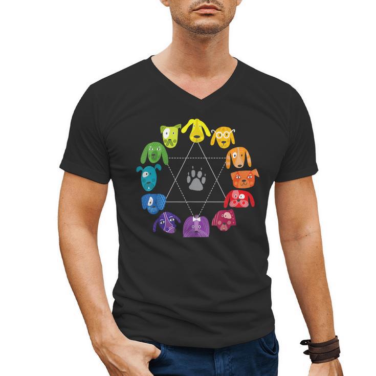 Unique For Artists By ADS Color Wheel Educational Art Teacher Dog Themed Artist Small Men's V-Neck T-Shirt
