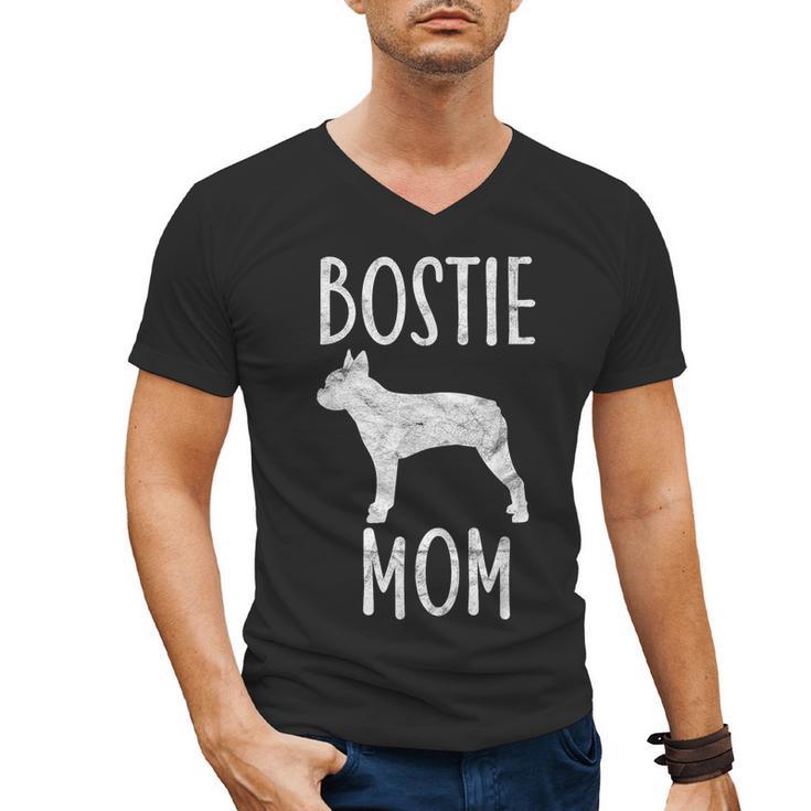 Vintage Boston Terrier Mom Dog Owner Bostie Mother Men's V-Neck T-Shirt