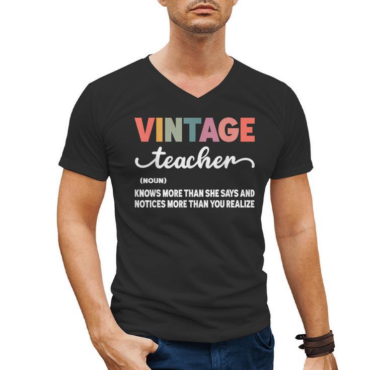 Vintage Teacher Knows More Than She Says Outfit Definition Men's V-Neck T-Shirt