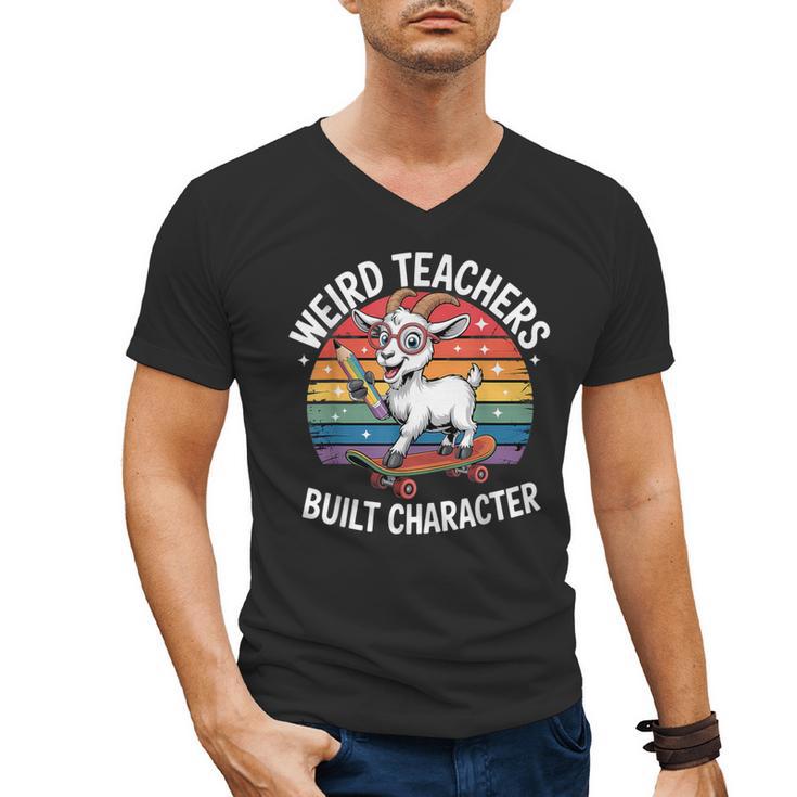 Weird Teachers Build Character Teacher Men's V-Neck T-Shirt