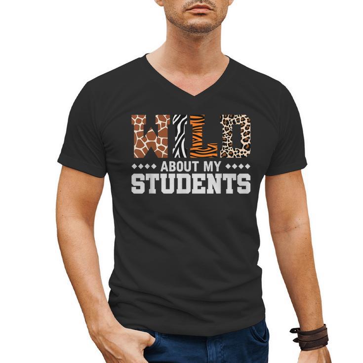 Wild About My Students Shirt Animals Teacher Men's V-Neck T-Shirt