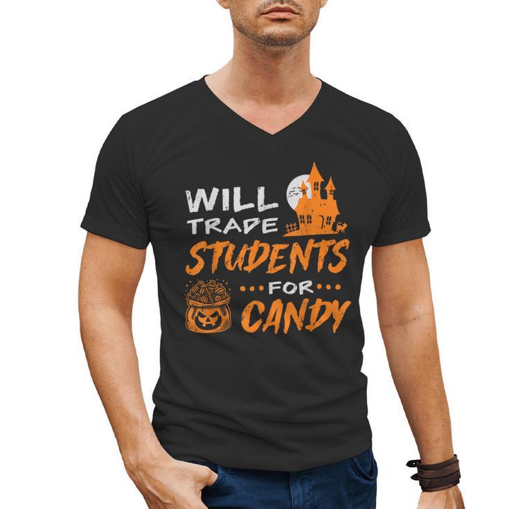 Will Trade Students For Candy Halloween Costume Teacher Men's V-Neck T-Shirt