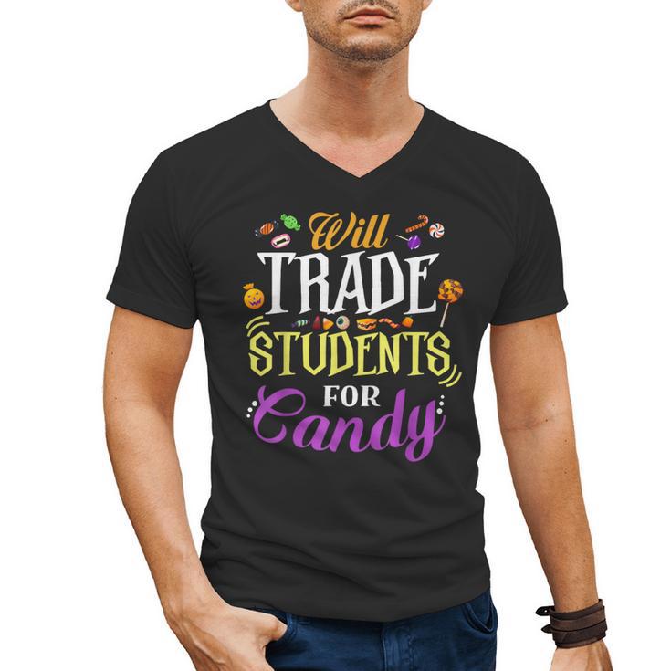 Will Trade Students For Candy Teacher Cute Halloween Costume Men's V-Neck T-Shirt