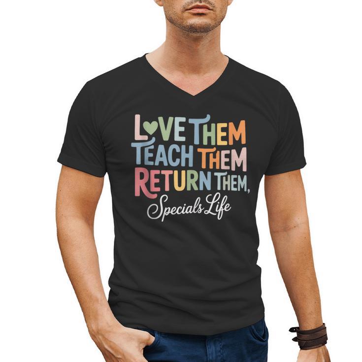 Women Teach Them Love Them Return Them Specials Teacher Life Men's V-Neck T-Shirt