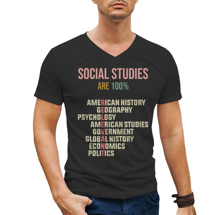 World History Classroom Social Studies History Teacher Men's V-Neck T-Shirt