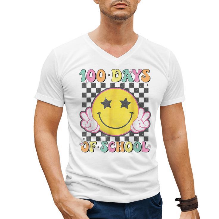 100th Day Of School Teacher Kids 100 Days Of School Men's V-Neck T-Shirt