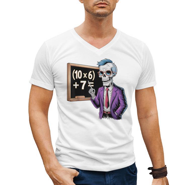 67 Math Teacher Meme Brainrot Six Seven Halloween Equation Men's V-Neck T-Shirt