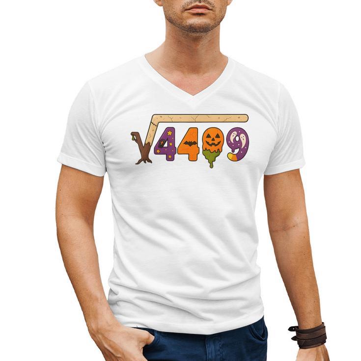 67 Meme Math Teacher 6 7 Halloween Square Root 4489 Men's V-Neck T-Shirt
