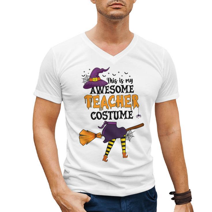 This Is My Awesome Teacher Costume Halloween Witch Men's V-Neck T-Shirt