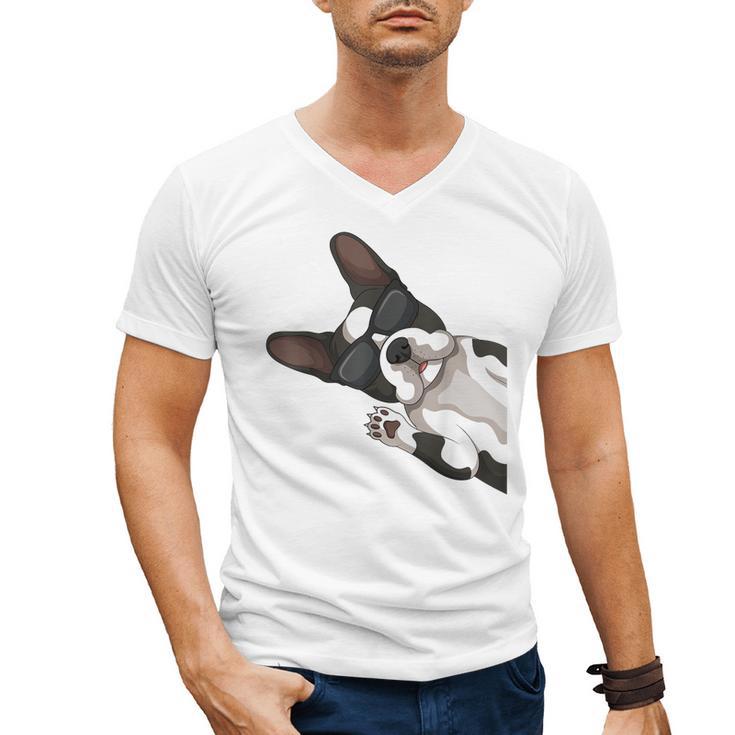 Boston Terrier Bostie Dog Kids Men Men's V-Neck T-Shirt