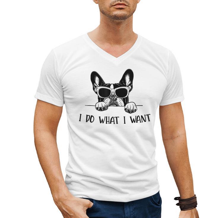 Boston Terrier Dog Owner I Do What I Want Pet Men's V-Neck T-Shirt