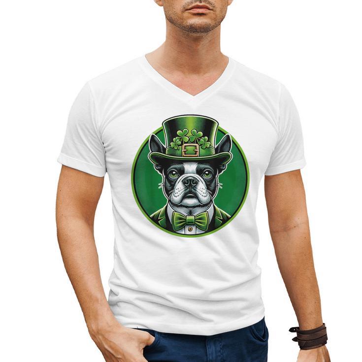 Boston Terrier Dog St Patricks Day Irish Pet Lover Men Women Kids Men's V-Neck T-Shirt