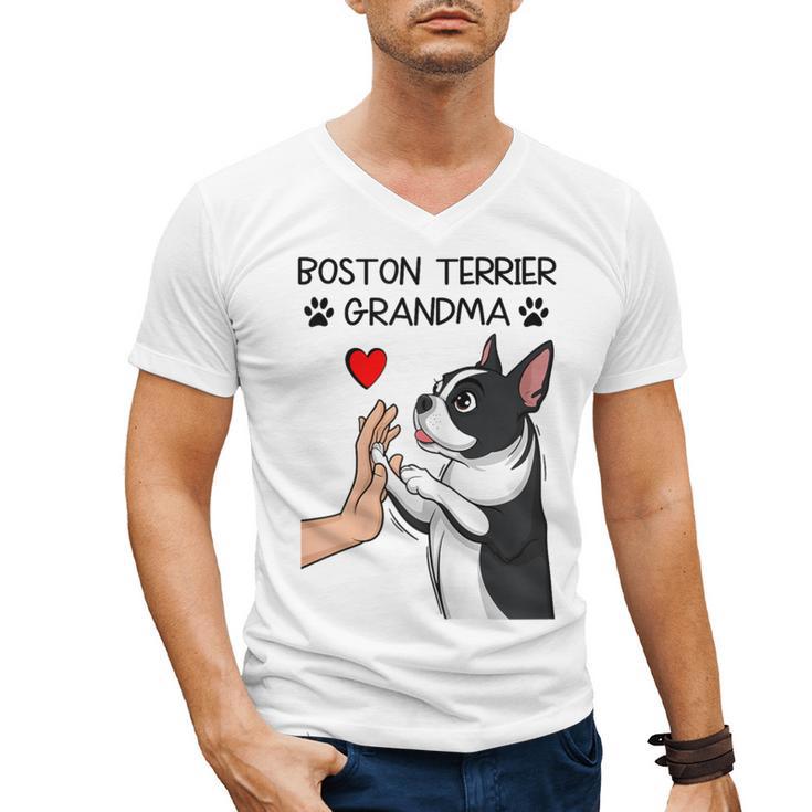 Boston Terrier Grandma Mother's Day Dog Mom Men's V-Neck T-Shirt