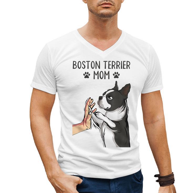 Boston Terrier Mom Dogs Mum Woman Men's V-Neck T-Shirt