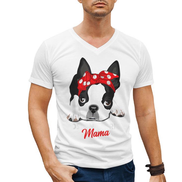 Boston Terrier Mum Dog Woman Idea Men's V-Neck T-Shirt