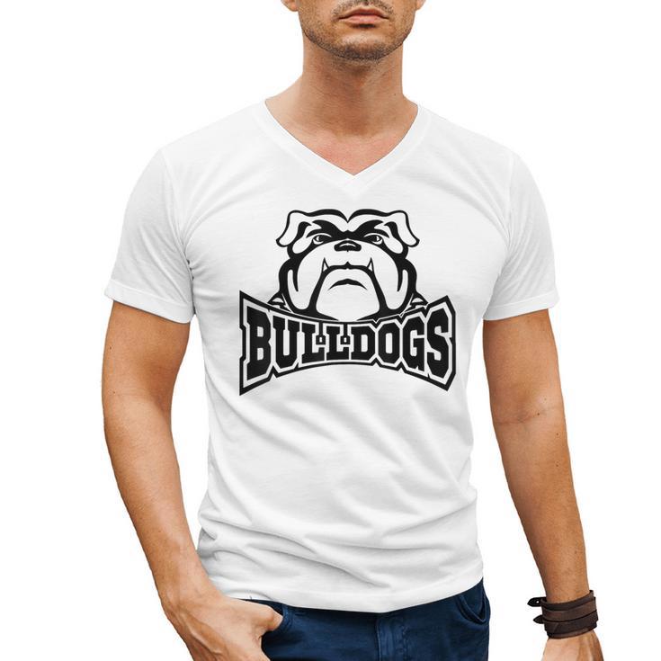 Bulldogs Teacher Student School Sports Fan Team Spirit Men's V-Neck T-Shirt