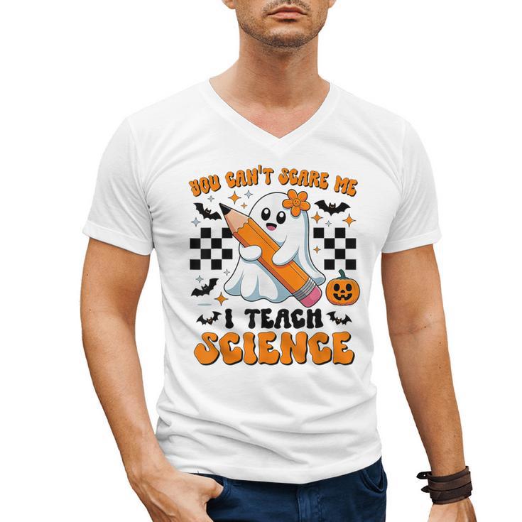 You Can't Scare Me I Teach Science Retro Teacher Halloween Men's V-Neck T-Shirt