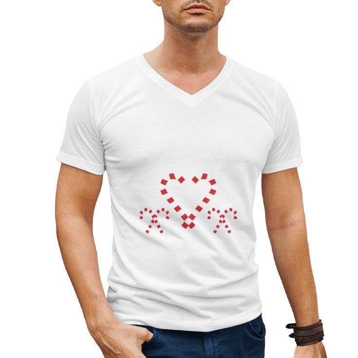 Christmas Candy Cane Work Of Heart Fourth 4th Grade Teacher Men's V-Neck T-Shirt