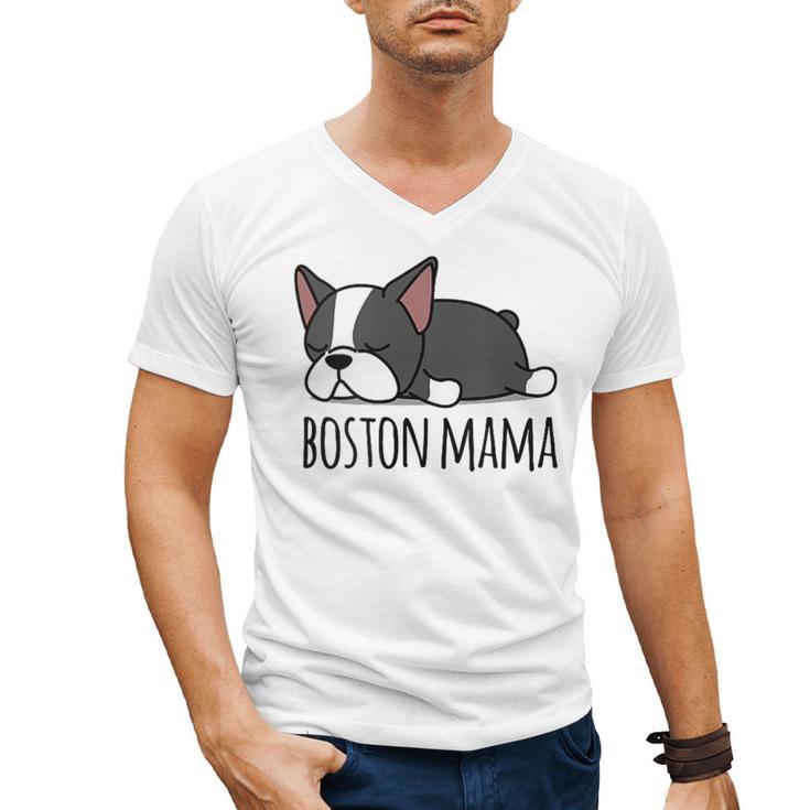 Cute Boston Terrier Boston Mama Men's V-Neck T-Shirt
