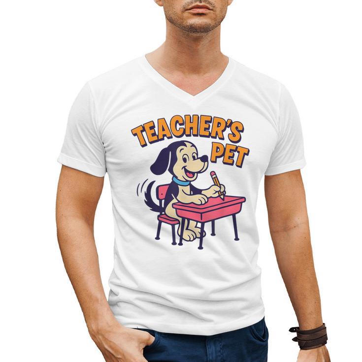Cute Elementary School Student Dog Teacher's Pet Men's V-Neck T-Shirt