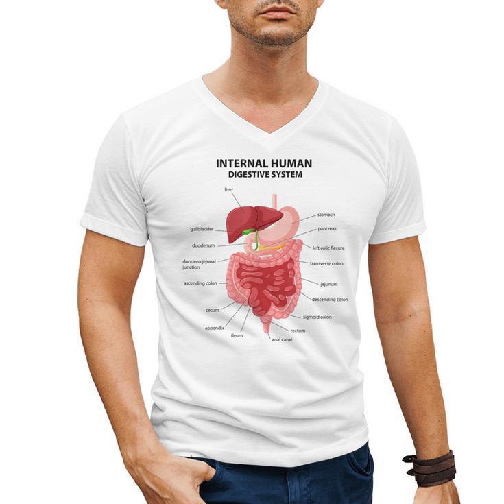 Digestive System Anatomy Anatomical Biology Teacher Men Women Men's V-Neck T-Shirt