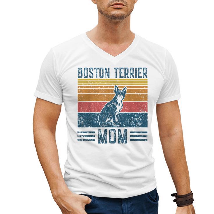 Dog Boston Terrier Mom Vintage Boston Terrier Mom Men's V-Neck T-Shirt
