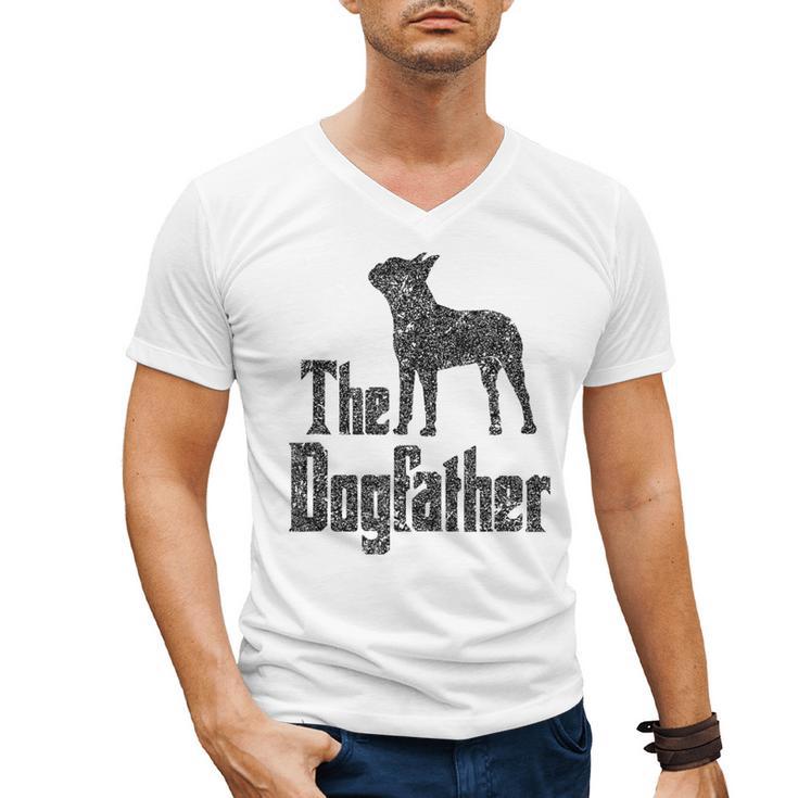 The Dogfather Boston Terrier Dog Funny Dog Gift T-Shirt For Men Women Girls Kids Men's V-Neck T-Shirt