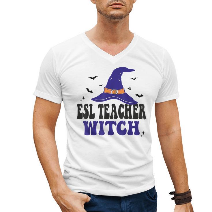 ESL Teacher Witch Halloween Matching Group Costume Men's V-Neck T-Shirt