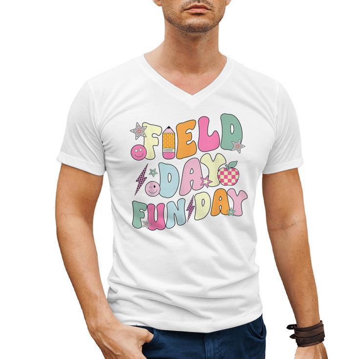 Field Day Fun Day Last Day Of School Teacher Student Men's V-Neck T-Shirt