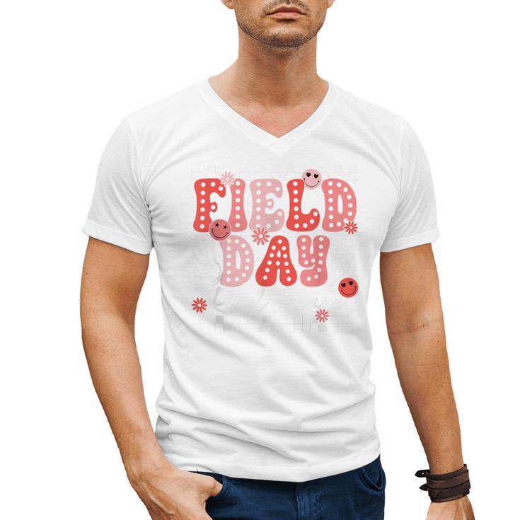 Field Day Red Team Outdoor Field Day Games For Kids Teacher Men's V-Neck T-Shirt